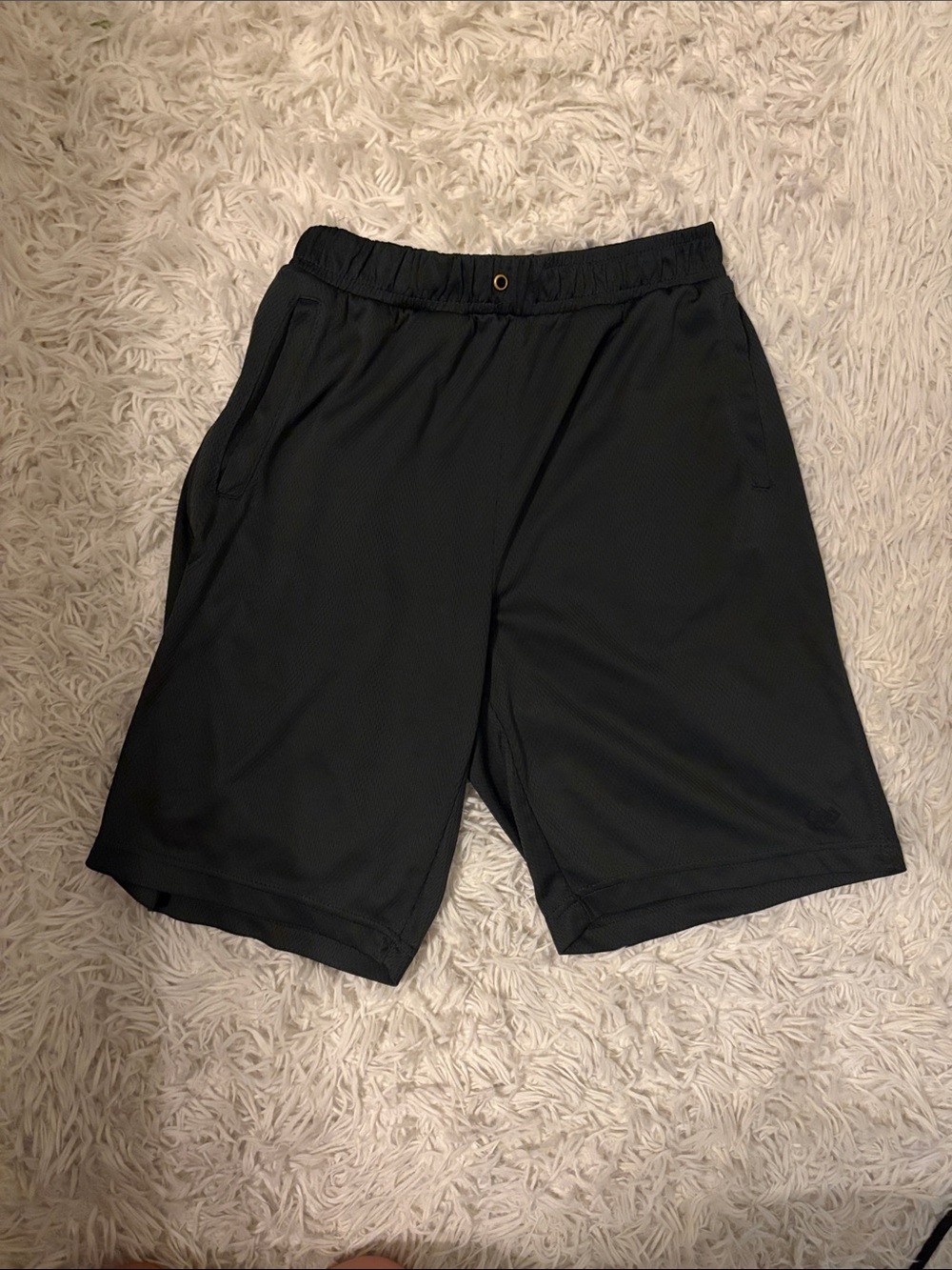 Men's charcoal Athletic Mesh Training Shorts with Elastic Waist